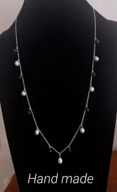 (A-5) 天然淡水 パール ロングステーションネックレス