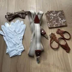 【お得セット】ワタベウェディング　蝶ネクタイ チーフ サスペンダー リゾ婚