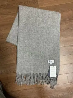 大判ジョンストンズ カシミヤ 100%マフラー ストール グレー