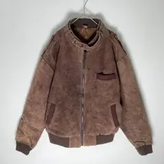 Repage カウレザー スエード ボンバージャケットブラウン 実寸L