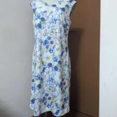 最終お値下げスーパービューティー花柄 ノースリーブ ワンピース40sizeのサムネイル