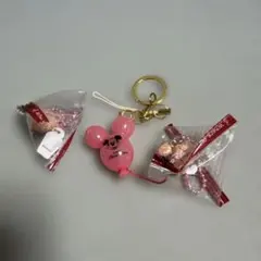 ディズニーミニバルーンピンクキーホルダー ポップコーンキーホルダー2 3個セット