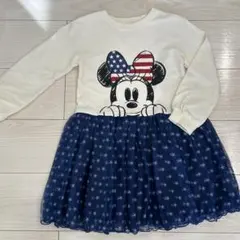 ミニーマウス 長袖ワンピース 星柄