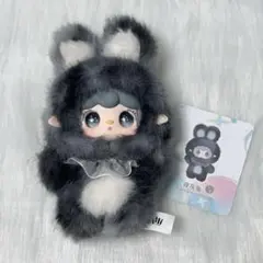 Yooki ヨーキ　ホッピングバニー　ナイトグレー　黒　うさぎ　ぬいぐるみ