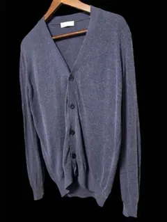 Alessandro Luppi カシミヤ80％ Vネックカーディガン ネイビー