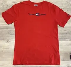 TOMMY JEANS トミー ジーンズ ロゴ刺繍 Tシャツ レッド Mのサムネイル