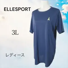 ELLE SPORT レディース 半袖Tシャツ【3L】ネイビーのサムネイル