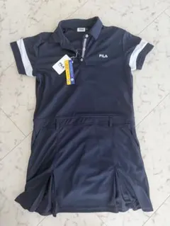 サイズ：L FILA GOLF フィラゴルフ 半袖ワンピース ブラック系 …