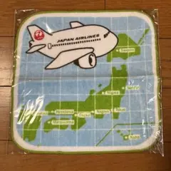 JAL 日本航空 ミニタオル ハンカチ 飛行機柄のサムネイル