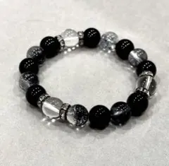 オニキス 水晶 天然石 パワーストーン ブレスレット 数珠 お守り