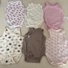 ロンパース肌着セット 6点 ユニクロ 西松屋 メッシュ肌着