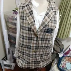 キッズ用チェック柄ノースリーブジャケット