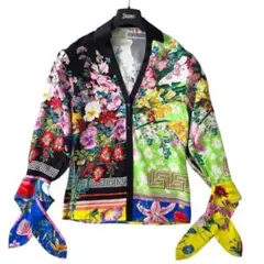 未使用級 GUCCI ジヨン着用 フローラルシャツ BEEモチーフ ボウタイ38
