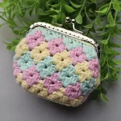 ハンドメイド　花柄　がま口
