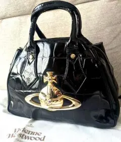 廃盤ヴィヴィアンウエストウッド クロコ型押し エナメル レザー ハンドバッグ