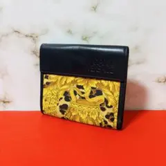 0130 VERSACE レオパード バロック ブラック 折り財布のサムネイル