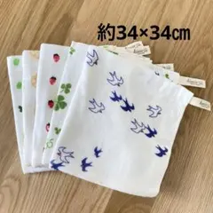 【新品・未使用】ループタオル ハンドタオル 5枚セット　幼稚園保育園 ガーゼ