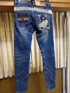 HAMODENIM 刺繍デザイン デニムパンツ