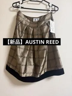 【新品】AUSTIN REED チェック柄　フレアスカートゴールド　ブラック