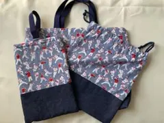 入園・入学おめでとう3点セット（通園バッグ・上履き入れ・体操着入れ）