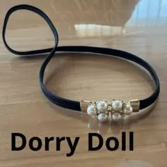 Dorry Doll パールバックルゴムベルト 【ブラック】のサムネイル