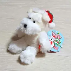 シュナとボブのクリスマス サンタ帽 オフホワイト LMCサイズ ぬいぐるみ