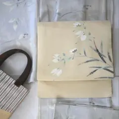 逸品 手描き友禅の名古屋帯 鷺草 羽田登喜のサムネイル