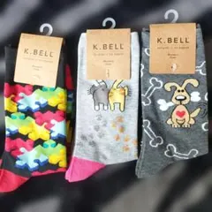 23−25 K.BELL カラフル クルーソックス 3足セット