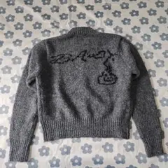 Paloma wool グレー ニットセーター 長袖 背面刺繍