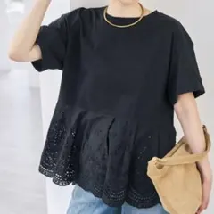 新品 spick&span tシャツ 半袖 レースペプラムTシャツ レディースのサムネイル