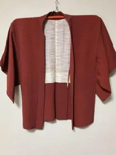 小紋 黒地に朱の梅鉢羽織と名古屋帯のセット