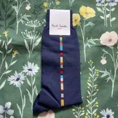 新品タグ付き　Paul Smith ネイビー ストライプ ソックス　25-27㎝のサムネイル