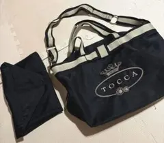 新品未使用 TOCCA トッカ リボン エコバッグ 折りたたみ ブラック