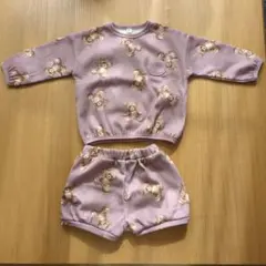 ベビー服 クマプリント 上下セット