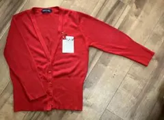 Ｍサイズ　赤いカーディガン 五分袖 アクリル・レーヨン混