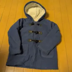 フリース フード付き ダッフルコート 青