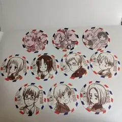ヘタリア アニメイト フェア特典 エアメール風コースター 6種セット