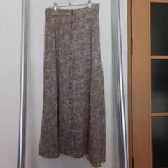 花柄ロングスカート 紫 黄色