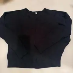 黒 リブ編み 長袖ニット Mサイズ