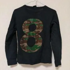 ラインストーン付き長袖カットソー 　Tシャツ　長袖