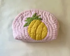 ハワイアンキルト　パイナップル　ポーチ　ハンドメイド
