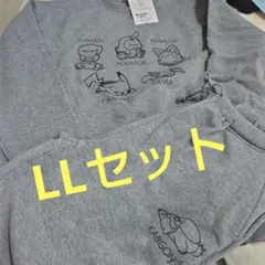 ポケモン　ルームウェア　上下セット　LL　ピカチュウ　イーブイ　御三家　グレー
