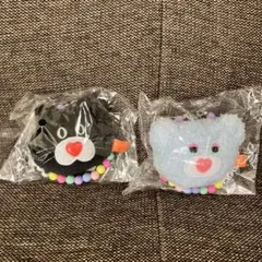 mojojojo マスコット　ビーズ　チェーン　新品　くま　ねこ　2個　セット