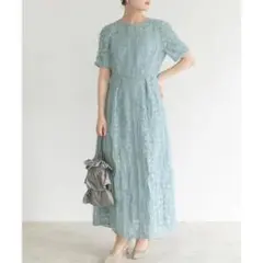 値下げ★1度のみ着用☆kaene　リボンチュールエプロンドレス