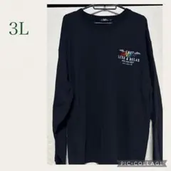 メンズ　ブラック　ロング　Tシャツ　3L 大きいサイズ