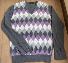 バーバリーブラックレーベル　ニット　アーガイルセーター