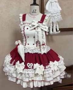 タータンチェックジャンパースカート ロリィタ ヘッドドレス付き