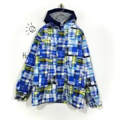 ニーマ スキーウェア(160)ブルー モザイク ジップアップ 総柄 ジュニア