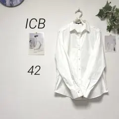 12129 ICB アイシービー スキッパーシャツ ブラウス サイズ42 白のサムネイル