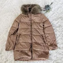 DUVETICA フード付きライトダウンジャケット 38 シャンパンゴールド